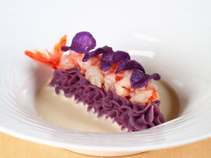 La patata viola, il gambero rosso e il Franciacorta