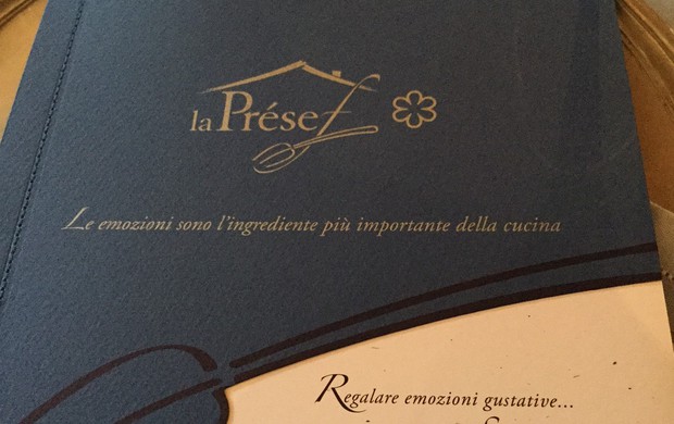Il ristorante La Présef presenta la nuova carta