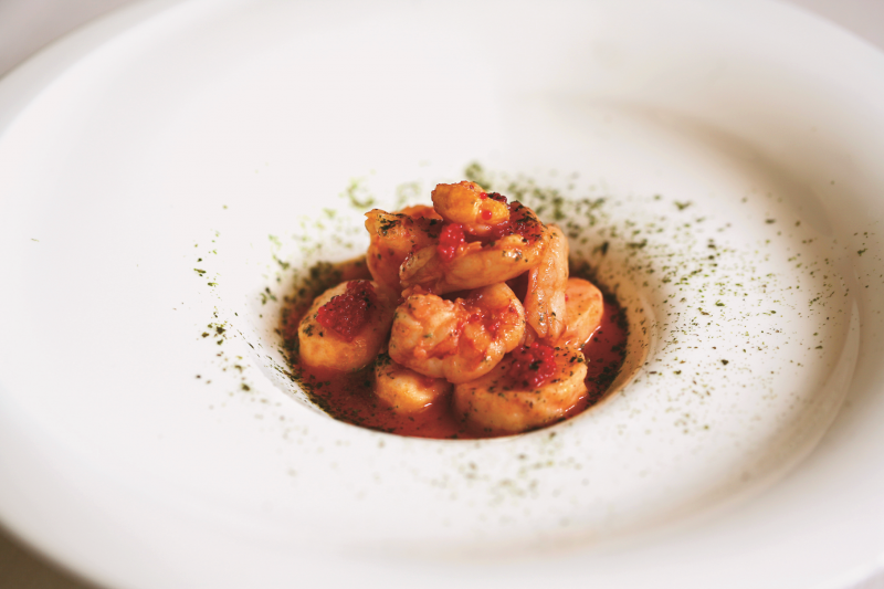 Gnocchi di gamberi e peperoni