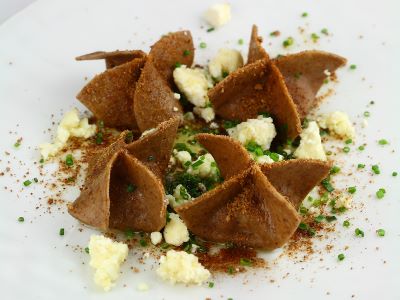 Ravioli di farina di pere secche
