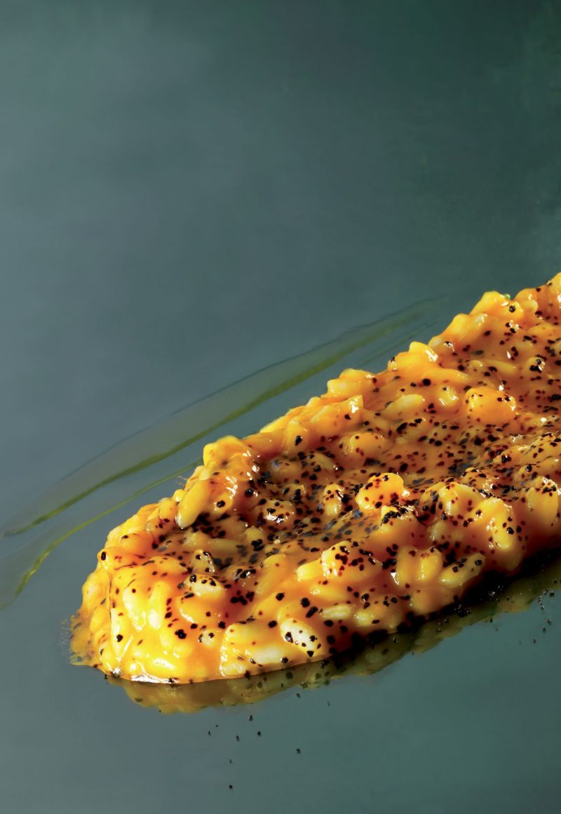 Risotto con la zucca, liquirizia