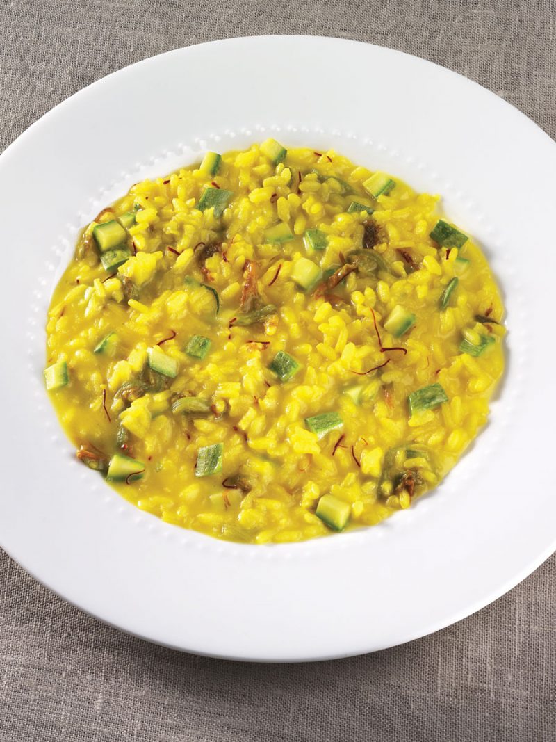 Risottino alle zucchine in fiore e zafferano