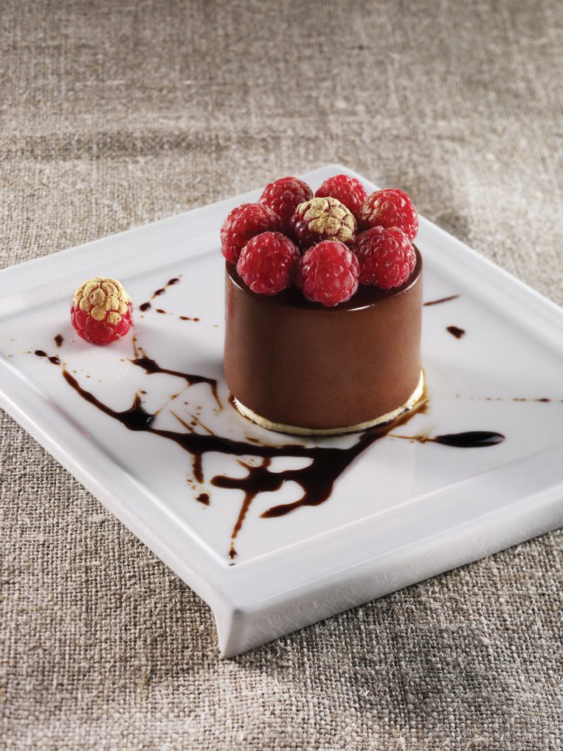Dessert Cioccolato e Lamponi. Ricetta di Ezio Santin
