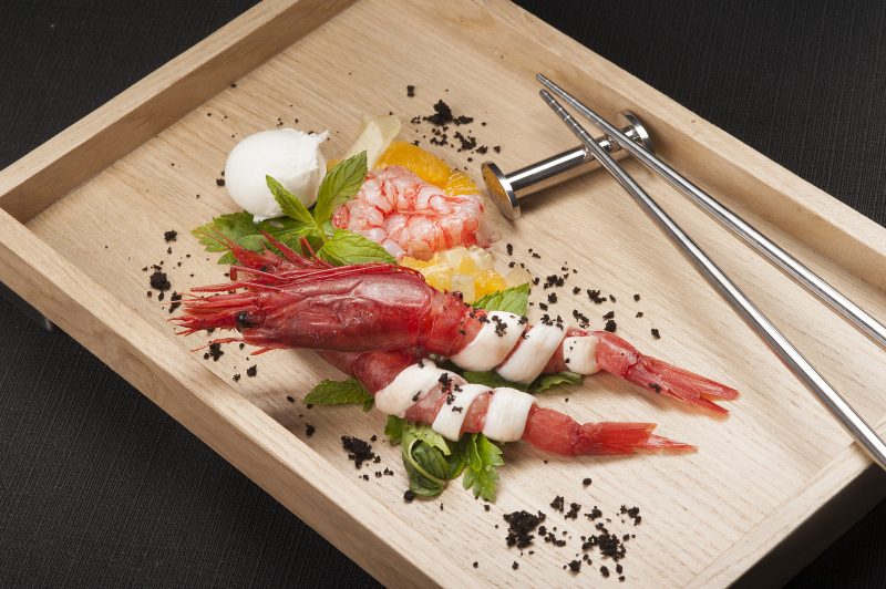 Gamberi rossi e mozzarella