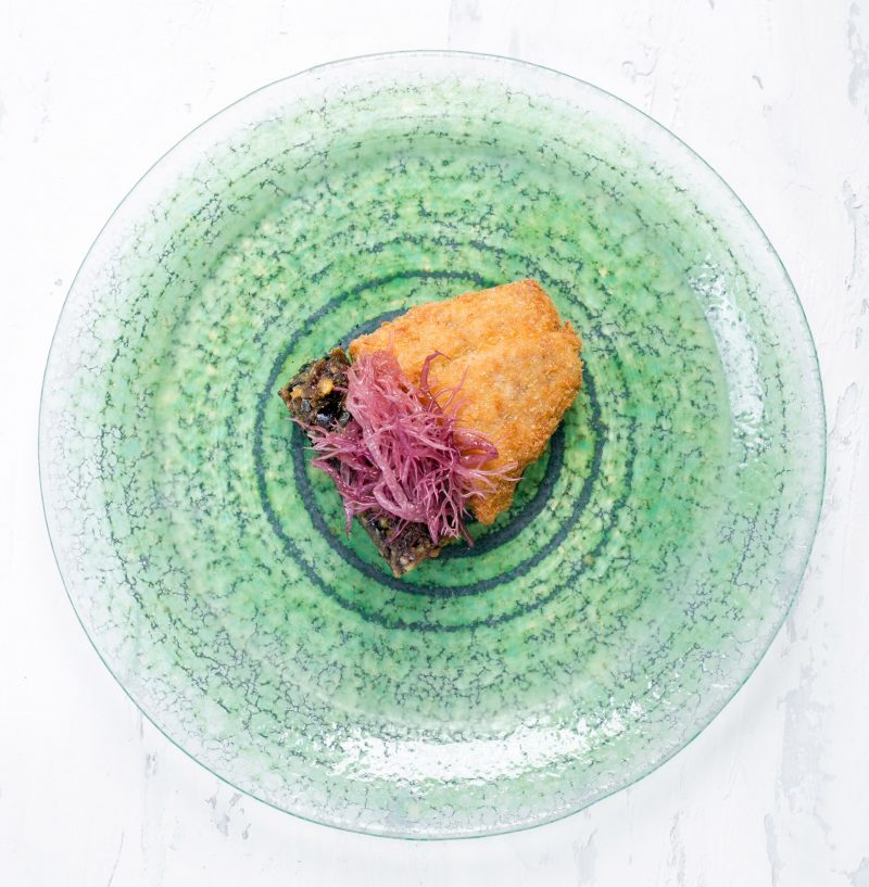 Ombrina con melanzane