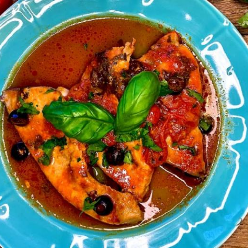 Swordfish Sicilian style (pesce spada alla siciliana) ~ La ragazza